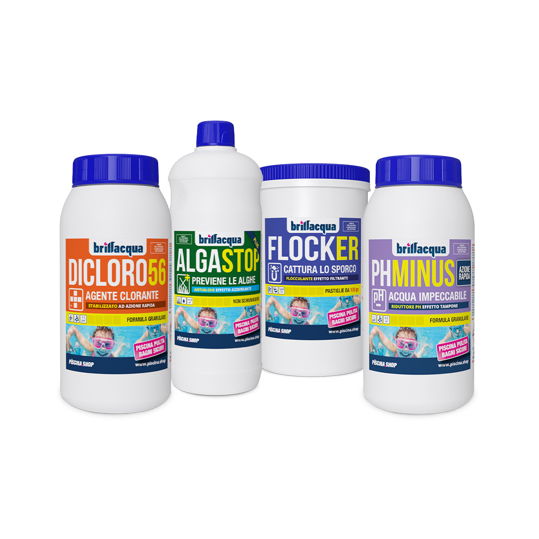 CrystalPack 1Kg Flocker-PhMinus prodotti chimici piscina kit
